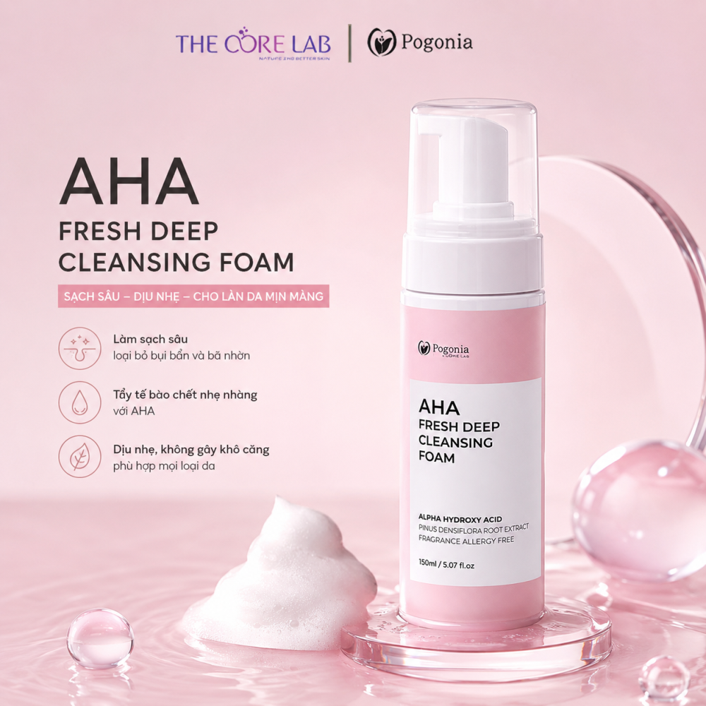 Sữa rửa mặt tạo bọt AHA