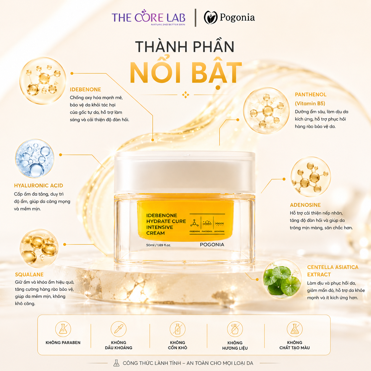 Kem dưỡng ẩm chuyên sâu Idebenone Hydrate Cure Intensive Cream