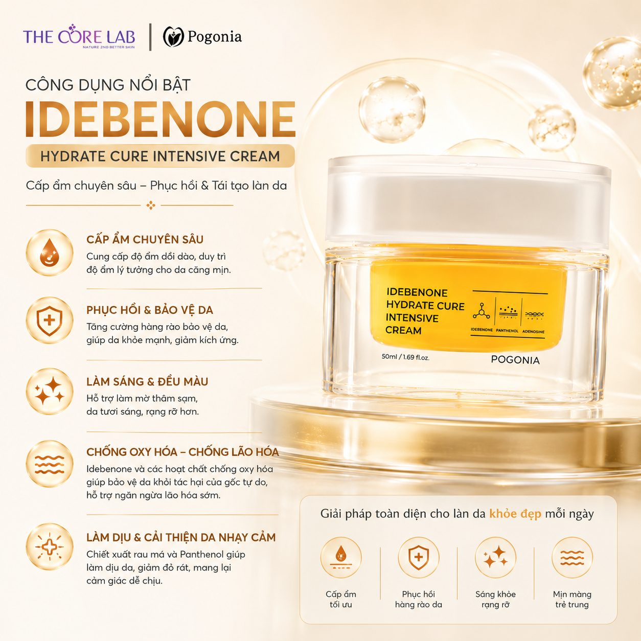 Kem dưỡng ẩm chuyên sâu Idebenone Hydrate Cure Intensive Cream