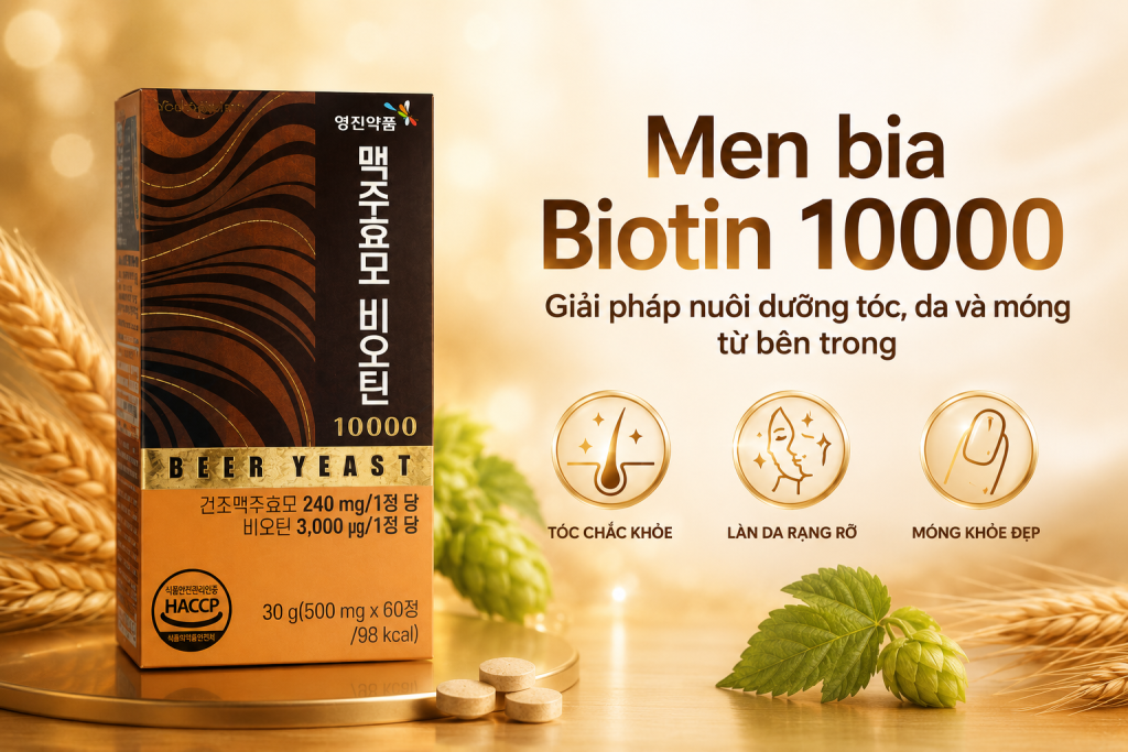 Men bia Biotin 10000 - Giải pháp nuôi dưỡng tóc, da và móng từ bên trong