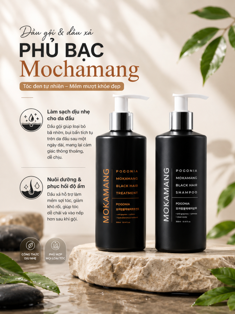 Dầu gội & dầu xả phủ bạc Mochamang