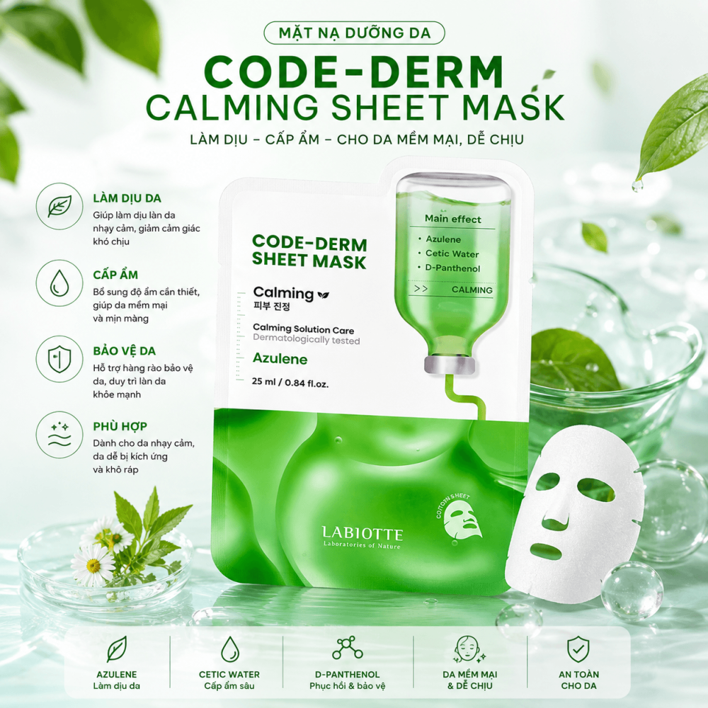 Mặt Nạ Labiotte CODE-DERM Calming Azulene (1)