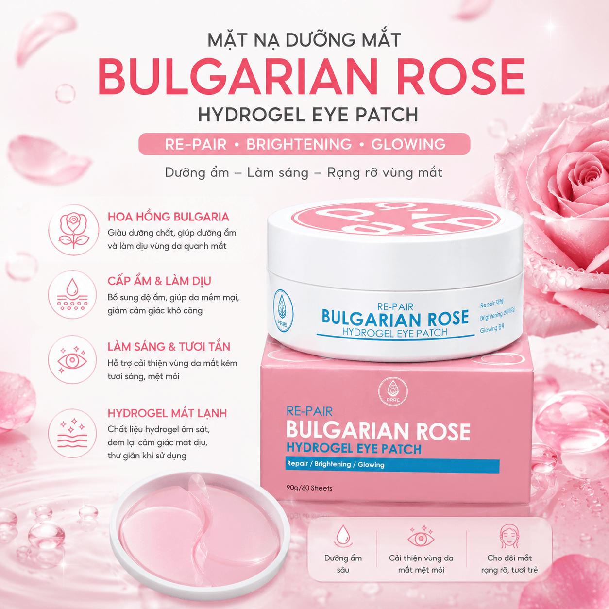 Mặt Nạ Mắt Bulgarian Rose Hydrogel (1)