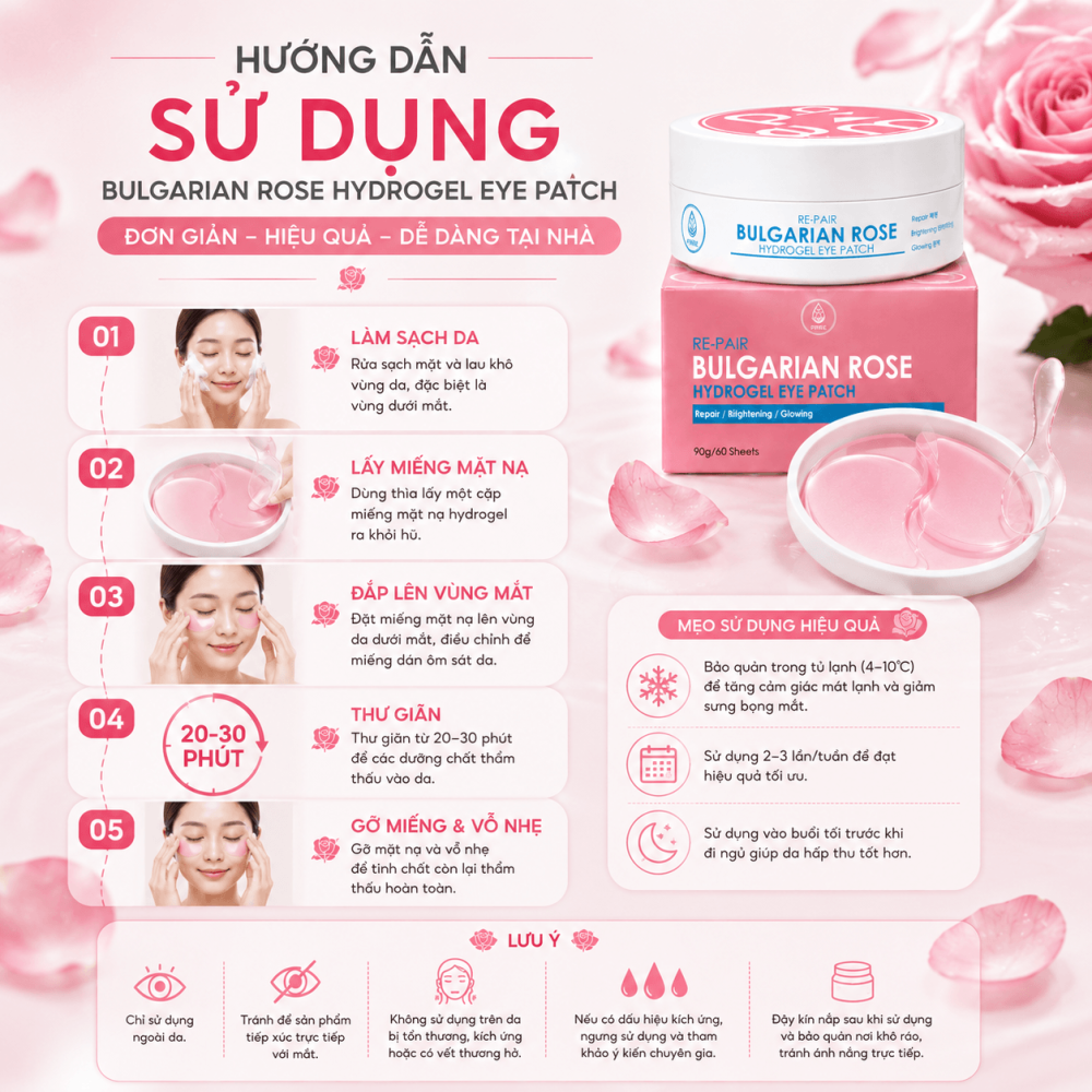 Mặt Nạ Mắt Bulgarian Rose Hydrogel3 (1)