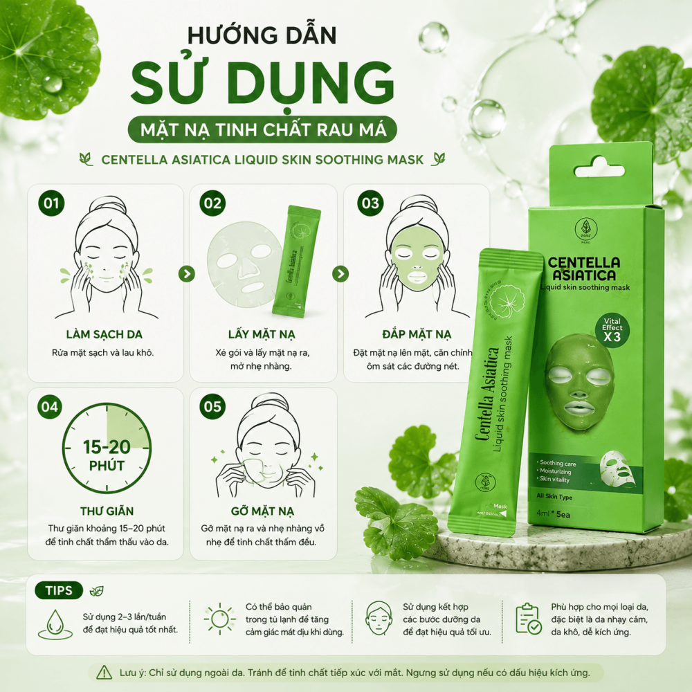Mặt Nạ Tinh Chất Rau Má Centella Asiatica3 (1)