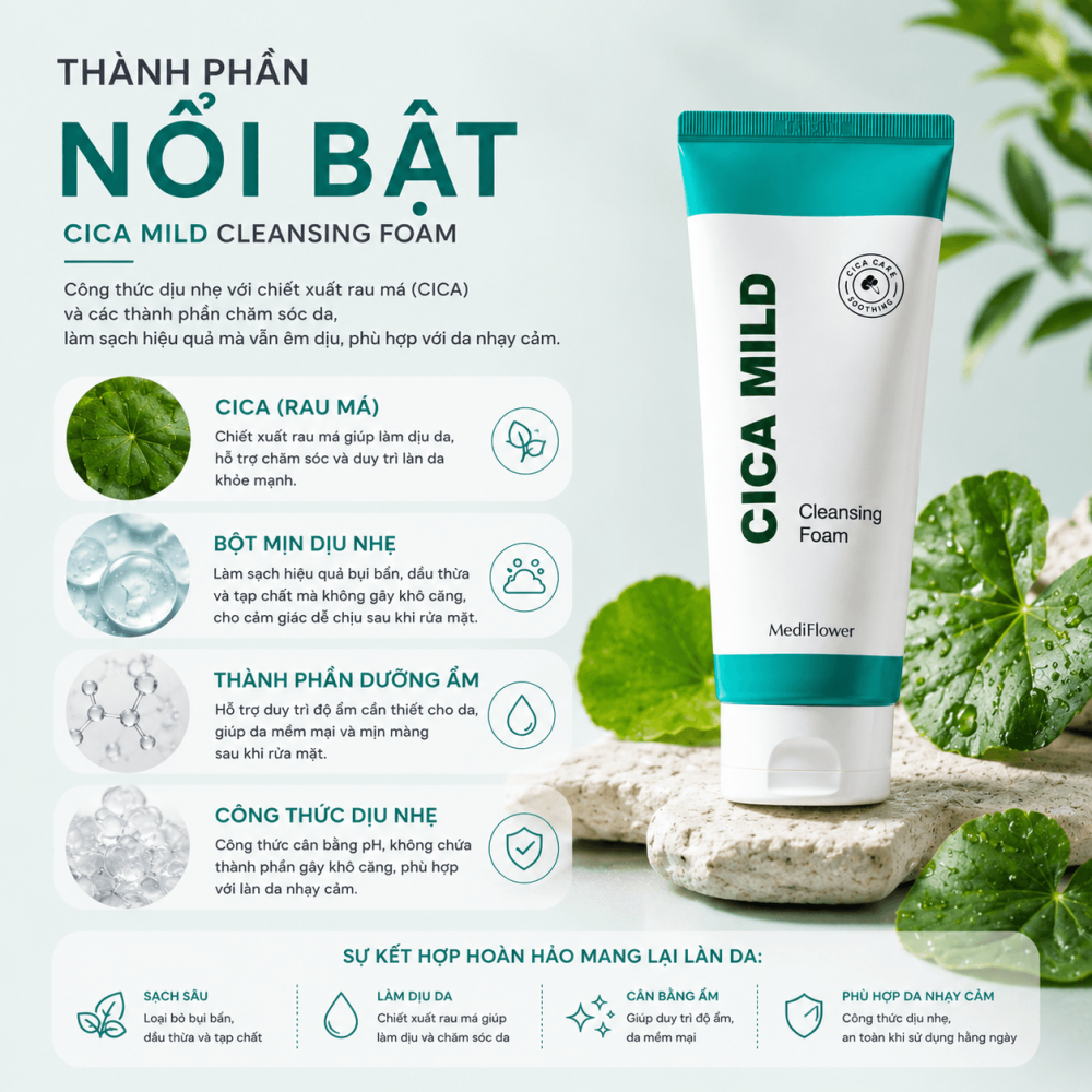 Sữa Rửa Mặt CICA MILD Cleansing Foam1 (1)