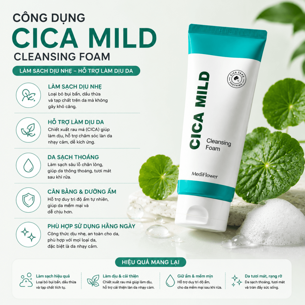 Sữa Rửa Mặt CICA MILD Cleansing Foam2 (1)