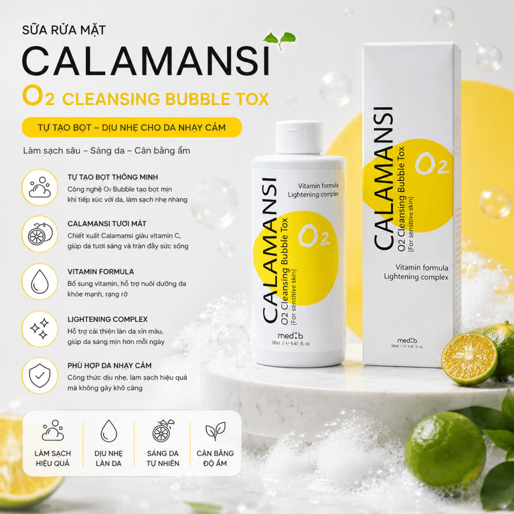 Sữa Rửa Mặt Calamansi O₂ Cleansing Bubble Tox (1)